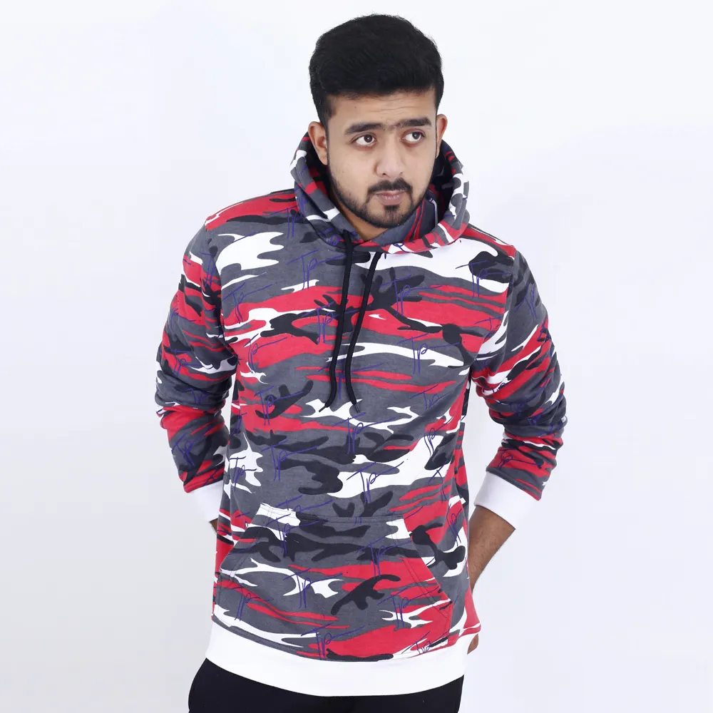New Custom Wholesale Printed Camouflage Hoodies Sweatshirts Made in Pakistan High Quality Cheap Price 320 GSM Youth to Adult