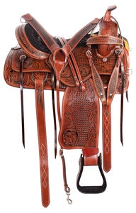 Premium Leather Barrel <b>Racing</b> Western Horse Saddle Tack Set 14-18\" <b>Seat</b> Size Multiple Colors and Sizes Available - Product Image 2