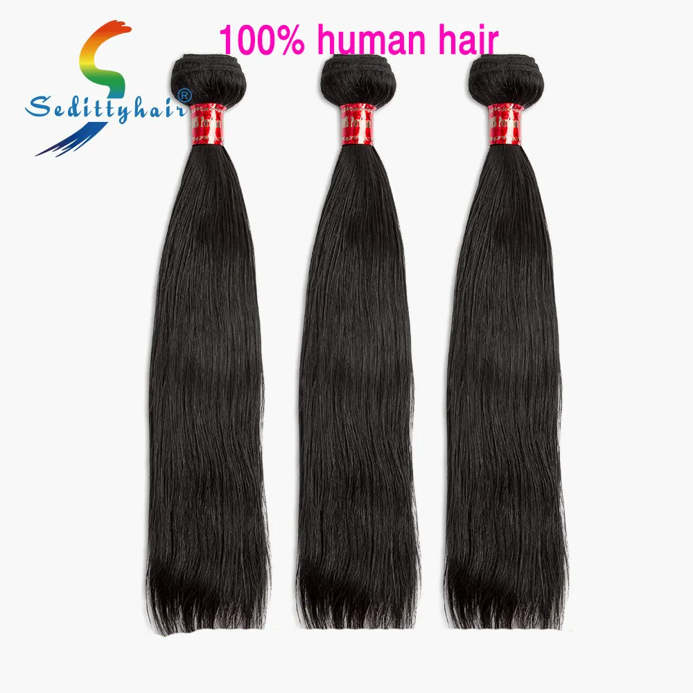 Seditty 100% virgin human hair brazilian straight hair weaves unprocessed natural color hair bundles