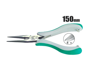 Kìm Mũi Kim Dài Chế Biến Lưỡi Hàng Đầu Đài Loan L S55C Thép Carbon Cao TPR Duplex Tay <span class=keywords><strong>C</strong></span>ầm Màu L Alicates De Punta Larga - Product Image 2