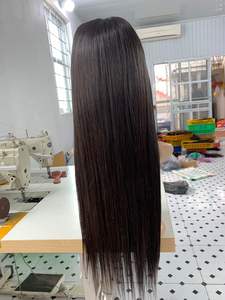 Perruque Lace Closure Wig cheveux humains, cheveux vierges à dentelle transparente, perruque cheveux bruts sans traitement, perruques Lace Wig, lisses - Product Image 2