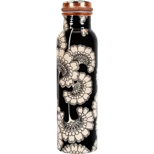 Meena Printed Original Copper Bottle Leak Proof Pure Copper Water Bottle for Office Use and Ayurvedic Health Benefits