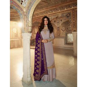 Ropa de boda de gran venta 2021 para mujeres indias paquistaníes Shalwar Kameez Palazzo con trajes pesados de viscosa y seda Dupatta - Product Image 4