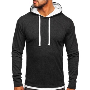Sweat à capuche polaire uni doublé 100 % coton pour homme grande taille avec broderie de logo personnalisée – Vente en gros, tenue décontractée hiver - Product Image 1