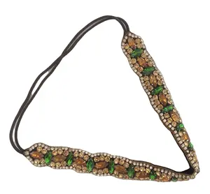 Bandeau en topaze et cristal vert, artisanal, fait à la main, pour femmes et filles, nouvelle collection - Product Image 1