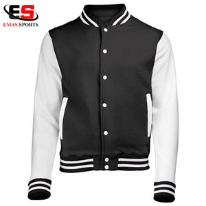 Chaquetas universitarias a rayas para hombres y mujeres: cuello de punto, puños y pretina - Product Image 2