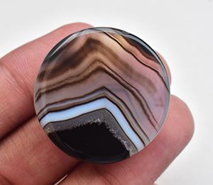 Cabochon en Agate banderole de haute qualité, à facettes, pierres précieuses, forme et taille personnalisés, bien poli, fait à la main - Product Image 6
