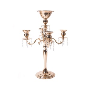 El mejor diseño, centros de mesa de color oro rosa, candelabros de gran tamaño de buena calidad del mejor exportador de la India - Product Image 1