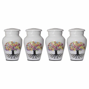 Ensemble de petites urnes de crémation souvenir blanches, cuivworld inde - Product Image 5