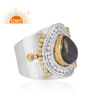 Bague de déclaration audacieuse en argent sterling avec pierres précieuses Labradorite de feu bleu pour femme cadeau pour sa collection classique - Product Image 3