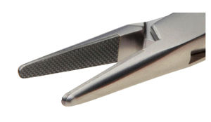 1 boîte de porte-aiguille chirurgicale, en carbure de tungstène, T.C Porte-aiguille 0.sey dentelé, droit, en acier inoxydable, approuvé CE, 13cm - Product Image 2