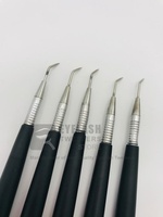 Alat ekstensi bulu mata Stainless Steel, hitam, alat pemisah kecantikan runcing untuk isolasi, alat pemisah bulu mata