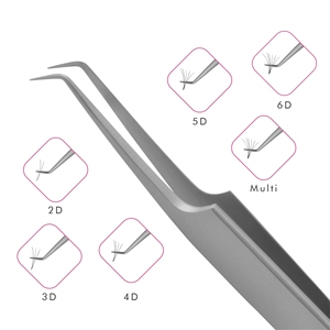 Stainless Steel Mirror Polish Color Volume Tweezer 6mm 75deg for Eyelashes with Your Own Logo, Eyelash Volume Tweezer - Product Image 4