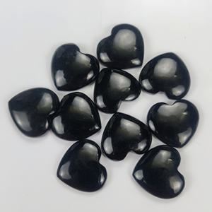 Wholesale <b>Black</b> Onyx Semiprecious <b>Heart</b> Shape Natural gemstone For Handmade Jewelry Making ODM OEM Supplier - Product Image 2