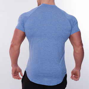Camisetas atléticas para hombre, Camiseta deportiva de gimnasio de manga corta 90% de poliéster y 10% LICRA con logotipo personalizado, venta al por mayor - Product Image 3