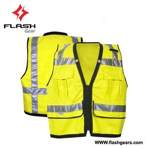 Veste de sécurité réfléchissante en maille hi vis, personnalisé, plusieurs poches, respirant, pour jogging en plein air, jogging de course, pour la construction de tapisserie - Product Image 2