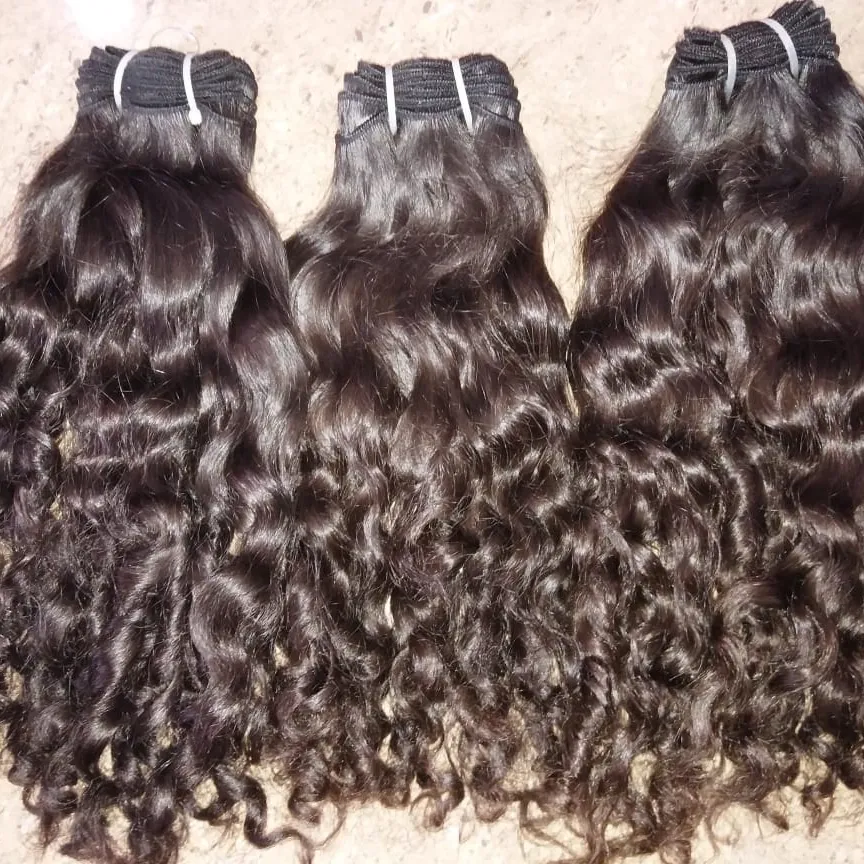 NATURAL COARSE CURLY VIRGIN INDIAN HAIR EXTENSIONS
