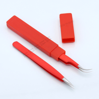 Pince à épiler professionnelle en acier inoxydable de qualité chirurgicale, anti-magnétique, durable, pour extensions de cils, testée individuellement, pour volume lisse