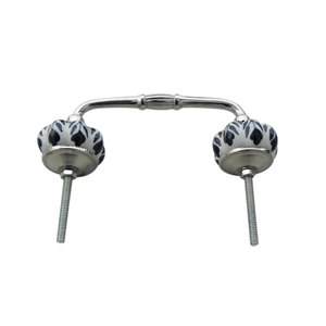 Venta al por mayor manija del Gabinete hecho a mano blanco cerámica Floral puente a granel manijas de tocador lote Vintage cajón gabinete puerta Tirador - Product Image 2