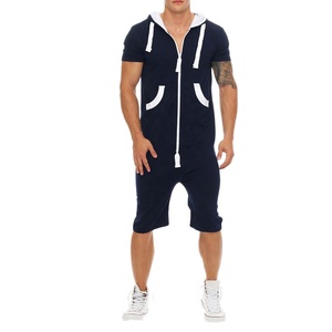PIHA SPORTS Men's One-Piece Jumpsuits Short Sleeve <b>Cargo</b> <b>Pants</b> 2 in 1 Design Spandex/Polyester Summer <b>Work</b> Fashion New - Product Image 2