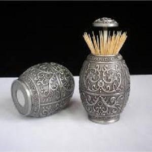 Porte-cure-dents en métal et fer DESIGNER, étui à cure-dents miniature créatif, porte-cure-dents en métal noir - Product Image 1