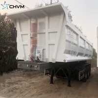 Semi-remorque pour camion à benne à décharge, pièce d'occasion ou nouvelle, 2 axes, 50 tonnes, livraison gratuite