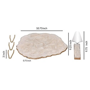 Meilleur grand support à gâteau à base de résine verte avec serveur en acier inoxydable Cadeau de mariage fantaisie en métal La plus grande entreprise de fabrication - Product Image 3