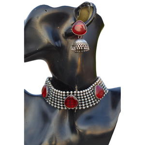 Collar de Gargantilla con Piedras de Imitación de Plata, Estilo Tradicional Indio, Diseño Moderno 2025, para Mujeres y Niñas - Product Image 1