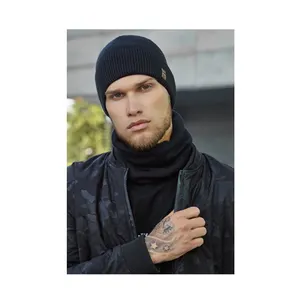 Factory Direct Supply Optimum Quality Elegant Design Hot Selling Knitted Classic Men Hat and Scarf Collar Set at Best Price