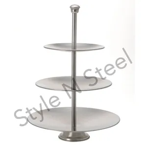 Stainless Steel Custom Large Serving Tray With Handle Living Room Coffee Plate Candy Tray Cake Stand 3 Tier