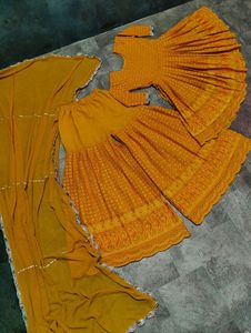 HAVVY GEORGETTE by MEETALI CREATION Travail de broderie lourde Costume Salwar en soie Vêtements indiens et pakistanais - Product Image 2