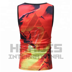 Débardeur personnalisé à séchage rapide pour hommes, impression par Sublimation, pour l'été, Fitness, Gym - Product Image 2