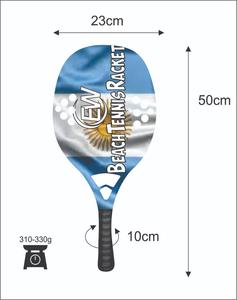 Raquetas de Tenis de Playa Personalizadas, Raqueta de Carbono y Vidrio con Logotipos y Combinaciones de Colores, Peso 310-330g, Longitud 50cm - Product Image 1