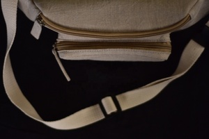 100% pochette de taille en lin naturel élégant lettre motif tissé accessoire de voyage avec poignée en coton sac à provisions pratique - Product Image 3