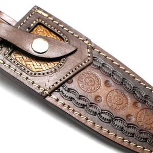 โรงงานที่กําหนดเองยอดนิยม OEM ทําเปลือกหนังสีเข้มข้นสําหรับมีด Bowie ใบมีดคงที่ - Product Image 2