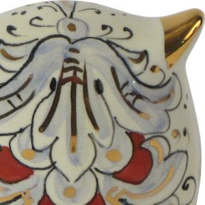 SAMBUCO CERAMICS Búho de Cerámica Hecho a Mano para Decoración del Hogar, 7 cm, Pintado a Mano con Oro Puro y Brillo Metálico Rojo, Diseño Tradicional - Product Image 5