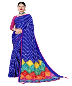 Special Occasion Women's Modal Viscose Designer Heavy Embroidered Pearl Work 5.5 Meter <b>Red</b> Color Sari 1.0 Meter Full Length - Product Image 2