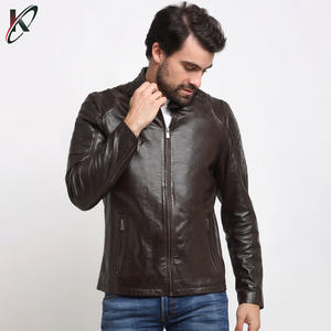 Veste en cuir noir de haute qualité pour hommes pour l'hiver col montant manteau de peau personnalisé pour garçon d'automne nouveaux hommes - Product Image 2