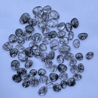 10mm 20mm pierre de Quartz rutile noir naturel taille libre Rose coupe Polki tranches pierre précieuse Semi précieuse pour la fabrication de bijoux bagues
