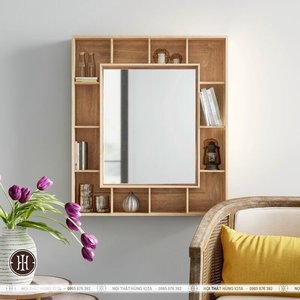 กระจกตั้งพื้นไม้เวียดนาม สวยงามมาก กระจกเต็มตัว กระจกไม้ไผ่ กระจกเต็มตัวสำหรับตกแต่งห้องนั่งเล่น - Product Image 2