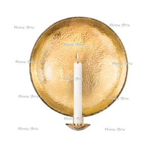 Porte-bougie mural en aluminium couleur argent avec porte-bougie rond de qualité supérieure pour la décoration de la maison - Product Image 5