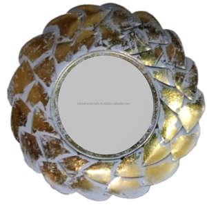 Espejo de pared redondo de METAL para decoración del hogar, para sala de estar, dormitorio, baño, pasillo - Product Image 2