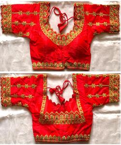 New Latest Geometric Button Georgette Embroidery Sequence Work Ready Wear Stitched Blouse Party Wear Wholesale Price Apparel - Product Image 4