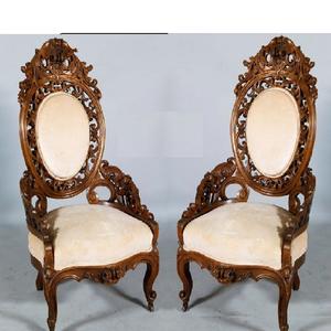 Luxury Wooden Crafted Accent <b>Chair</b> Decor Antique <b>Living</b> <b>Room</b> <b>Lounge</b> <b>Chair</b> Set Best Baroque Wooden Accent <b>Chair</b> Set - Product Image 1