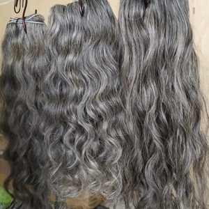 วิกผมชาวอินเดียสีเทาธรรมชาติปิดส่วนหน้าผาก13X4หนังกำพร้าวิกผมลูกไม้เรมี่วิกลูกไม้เกลือและพริกไทย - Product Image 5
