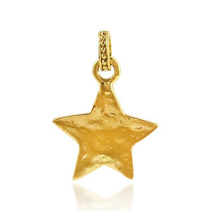 Belle petite étoile plaquée or texture argent sterling 925 accessoires de charmes unis - Product Image 1