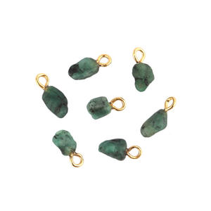 Connecteur de pierres précieuses émeraude naturelles, 50 pièces, connecteurs de haute qualité en or et en argent pour la fabrication de bijoux - Product Image 3