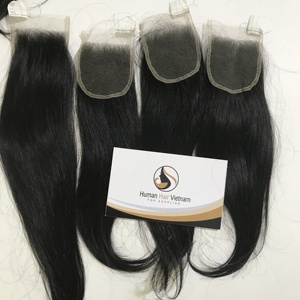 Lace Closure lisse non traité et 100% naturelle, cheveux vierges crus et lisses, haute qualité, 4x4, Hd, sans perte, ne s'emmêlent pas - Product Image 5