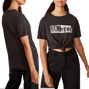 เสื้อยืดคอกลม OEM ใหม่ ออกแบบเองได้ พร้อมสกรีนลาย 100% ผ้าฝ้ายเจอร์ซีย์ สำหรับผู้หญิงและนางแบบ - Product Image 5