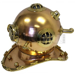 Casque de plongée sous-marine, casque nautique, casque décoratif de bateau maritime, casque de plongeur vintage en laiton, décoration nautique, cadeau de collection, marine - Product Image 4